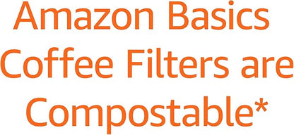 Amazon Basics Basket Coffee Filters for 1-4 Cup Coffee Makers, White, 200 Count
