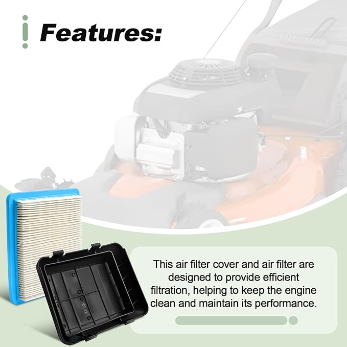 Air Filter with Cover Kit Compatible with Husqvarna HU800AWD HU800BBC HU800HW 7021R 8280117 Lawn Mower Replace 96145001100 96145002101