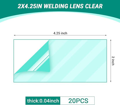 20pcs Welding Helmet Lens, 2"X4.25" Welding Helmet Replacement Lens