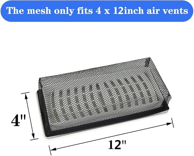 4"x12" Floor Register Trap Covers Screen Air Vent Filters for Home Floor Register Trap Floor Air Vent Screen Covers - 5 Pack