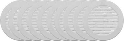 Vent Systems 4" Inch (Opening Dimensions) - Pack of 10 - White Soffit Vent Cover - Plastic Round Air Vent Grille - Built-in Mesh Screen - HVAC Register Louver for Bathroom, Home, Kitchen