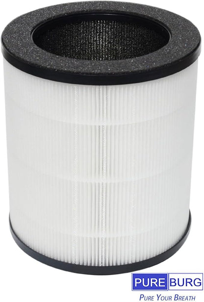 PUREBURG Replacement Filters Compatible with Mooka M02 Air Purifier,2-Pack H13 HEPA 3-stage filtration Activated Carbon 2-in-1 Air Clean Dust VOCs Odor PM2.5
