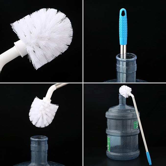 Stainless Steel Water Bucket Bottle Brush - 24" Long L-Shaped Brush with Non-Slip Handle, 3 & 5 Gallon Water Bottle Cleaner Brush for Sink, Filter, Glasses Bottle, T-hermos Cup and Ceramic Tile
