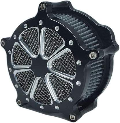 Air Filter Intake Cnc Cut Air Cleaner Venturi Motorcycle Chrome Kit for Harley Dyna 2000 - 2017 Softail 2000 - 2015 Touring 2000 - 2007 Fitment - B (Gray)