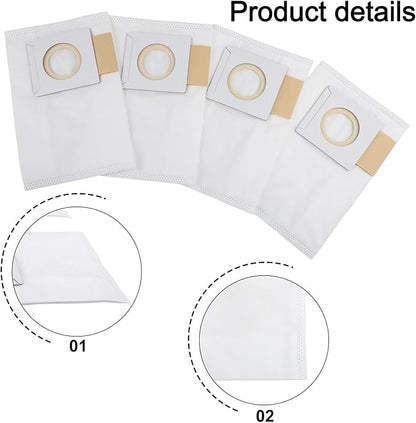 5-Layer Electrostatic Fleece 197903-8 Filter Bags With Rubber Seal For 36V 18V X2 Backpack Vacuum XCV05 XCV09 XCV10 Dust Collection 4-Pack ﻿(4 PACK)