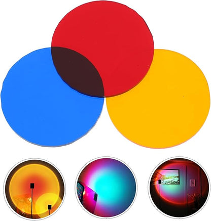 Educational Color Filter Boards 9 Pieces Circular Transparent Color Film Sheets 1.96X1.96 Inch for Lighting Effects Correction and Cognitive Learning Tools