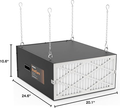 Purisystems 3-Speed Remote Air Filtration System, PuriCare 1100 Hanging Air Filter Remote for Woodworking, Garage Air Purifier, Shop Dust Collector, up to 1100 sq. ft (1100 CFM)