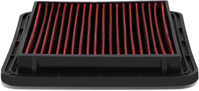DNA Motoring AFPN-023-RD Clean Air Washable Drop In Panel Air Filter Enhance Engine Performance Power & Acceleration Improve [Compatible with 05-17 Subaru Legacy Outback WRX/STI]