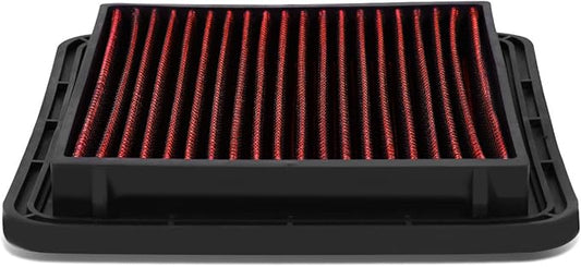 DNA Motoring AFPN-023-RD Clean Air Washable Drop In Panel Air Filter Enhance Engine Performance Power & Acceleration Improve [Compatible with 05-17 Subaru Legacy Outback WRX/STI]