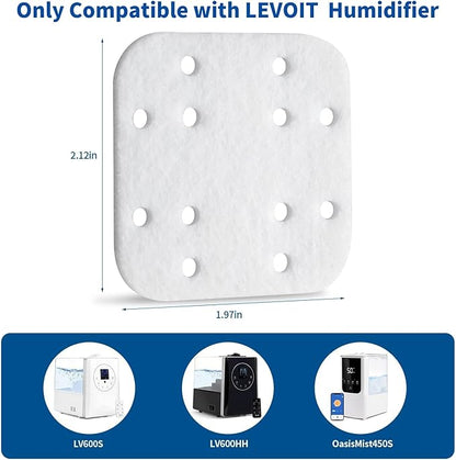 36-Pack Mineral Absorption Pads Compatible with LEVOIT Humidifier Replacement Filter Compatible with LV600S,LV600HH,OasisMist450S