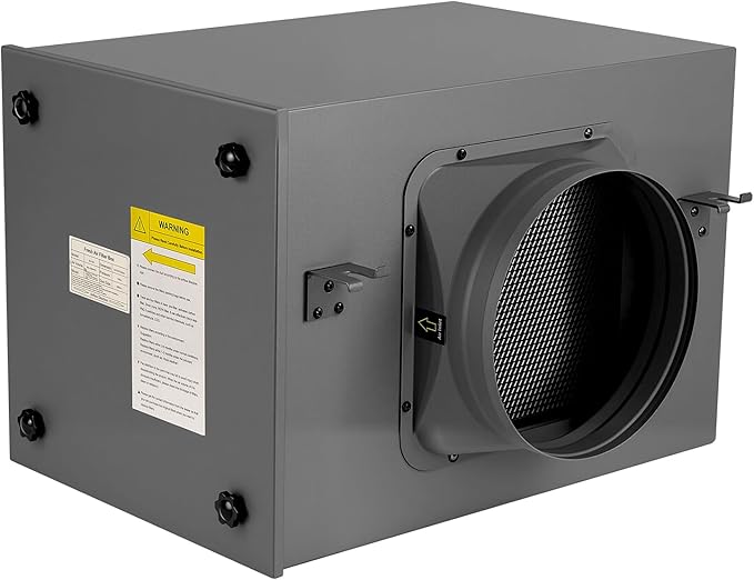 Inline Filter Box 8", 3-Layer Air Filtration Box with High Efficacy HEPA and Carbon Filter, Box Fan Filter for 8 Inch Inline Duct Fan for Whole House and HVAC Ventilation Systems