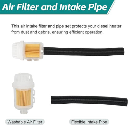 24mm Stainless Steel Exhaust Pipe Air Intake Filter and Pipe Double Wall Through the wall Connector Fitting Exhaust Wall Flange Port Socket for Diesel Parking Heater Install on RV, Greenhouse, Garages