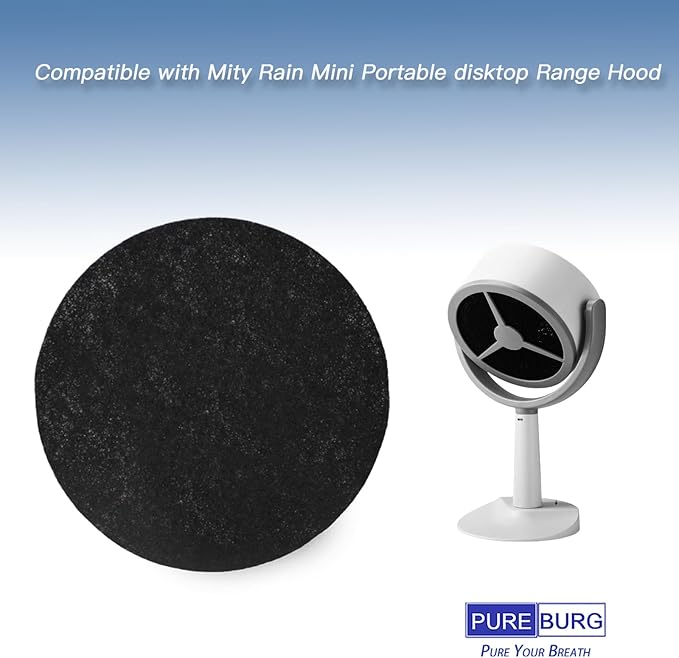 PUREBURG Replacement Activated Carbon Filter Compatible with Mity Rain Mini Portable disktop Range Hood,10-Pack Air Clean Dust VOCs Odor Smoke in Kitchen