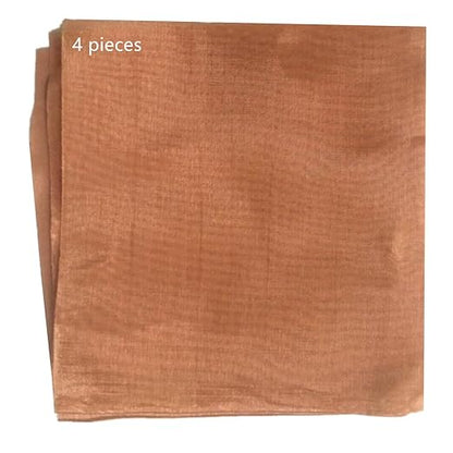 Amradield 4 Pack Pure Copper Mesh 9.8"x9.8" for Grounding Influence Signal 200 Dense Filter Screen Woven Crafts Window Protection for Air Vents Metal Mesh Sheet for Hole Blocking Insect Away