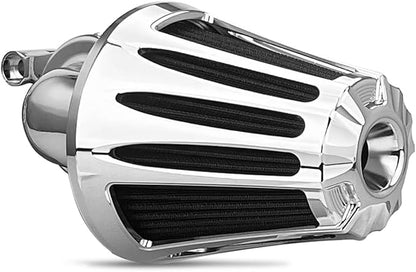 Big Sucker cone Air filter intake for harley air Cleaner Sportster Softail fatboy heritage dyna touring street road king Glide (Deep style -Chromed, TypeB: Touring 01-07, Softail Dyna 99-15)