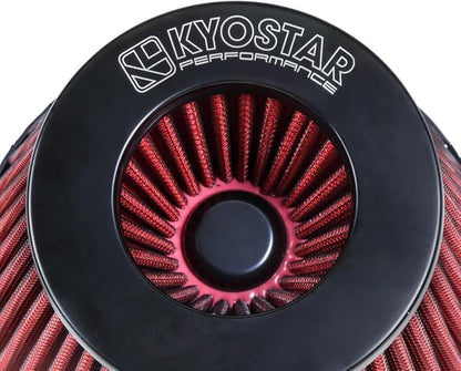 Universal 6" 152mm igh-Flow Air Filter, Reusable Cone Cold Air Intake, High Performance, Washable, Clamp-On Car High Flow Air Kit, Flange Diameter: 6 Inch, Filter Height: 7 Inch, Red