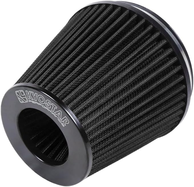 Universal 6" 152mm igh-Flow Air Filter, Reusable Cone Cold Air Intake, High Performance, Washable, Clamp-On Car High Flow Air Kit, Flange Diameter: 6 Inch, Filter Height: 7 Inch, Red