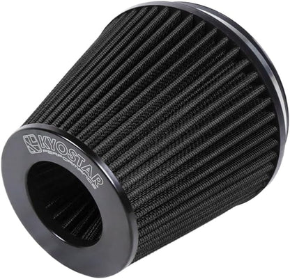 Universal 6" 152mm igh-Flow Air Filter, Reusable Cone Cold Air Intake, High Performance, Washable, Clamp-On Car High Flow Air Kit, Flange Diameter: 6 Inch, Filter Height: 7 Inch, Red