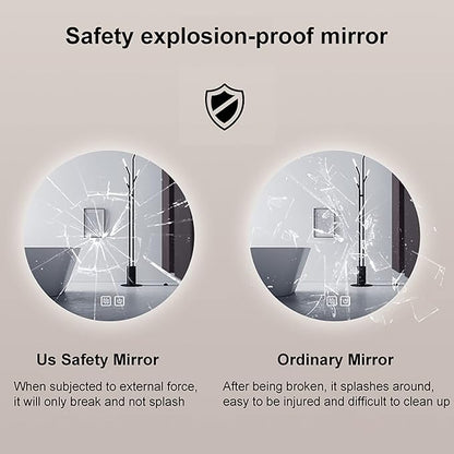 Led Mirror for Bathroom,Bathroom Mirrors for Vanity,Shatter-Proof,with Dimming & 3 Color Modes,Heated Demister Pad,Anti-Fog,Hanging Vanity Mirror,Easy to Install, Easy to Clean (Size : 70x70cm)