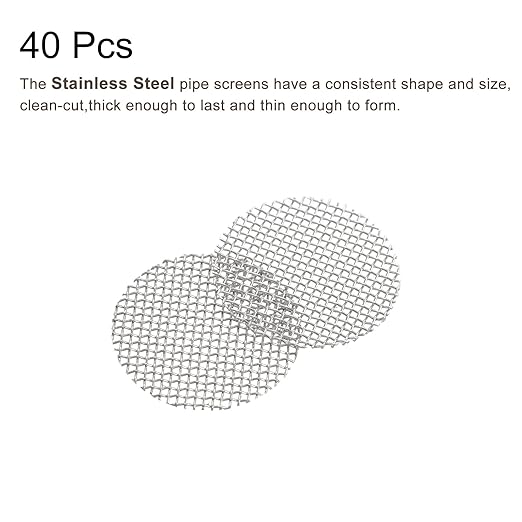 MECCANIXITY Pipe Screen Stainless Steel Screens, 3/8 Inch (9.5mm) Diameter for Pipe Filter, Pack of 40
