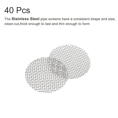 MECCANIXITY Pipe Screen Stainless Steel Screens, 3/8 Inch (9.5mm) Diameter for Pipe Filter, Pack of 40