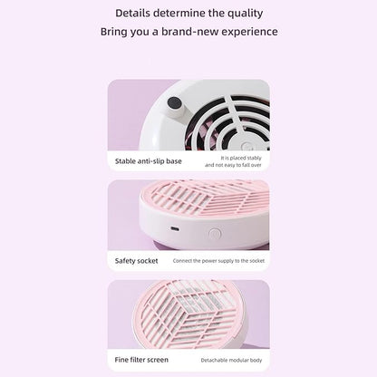 Nail Dust-Collector Filter for Nail Techs, Rechargeable Nail-Dust-Collector Sheets, Low Noise & Ergonomic Handle Design, Powerful Nails-Fan Nails-Tech-Must Haves for Gel Polish, Salon & Home Use