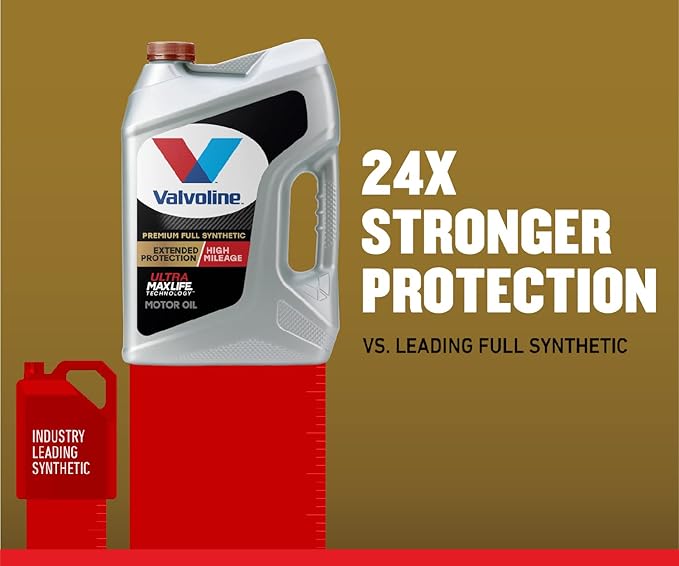 Valvoline Extended Protection High Mileage with Ultra MaxLife Technology 5W-30 Full Synthetic Motor Oil 5 QT (Pack of 2)