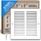 Fits 8x8 Duct Opening | Steel Return Air Grille by Handua | Vent Cover Grill for Sidewall and Ceiling | White | HVAC Cold Air Intake Grille | Outer Dimensions: 9.75"W X 9.75"