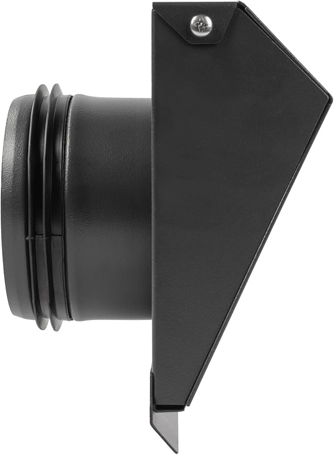 Vent Systems 4" Inch Exhaust Vent Cover with Rubber Gasket - Graphite Black Galvanized Steel - Robust Weatherproof Outdoor Air Exhaust Box - Duct or Surface Mounting - Rain and Snow Protection