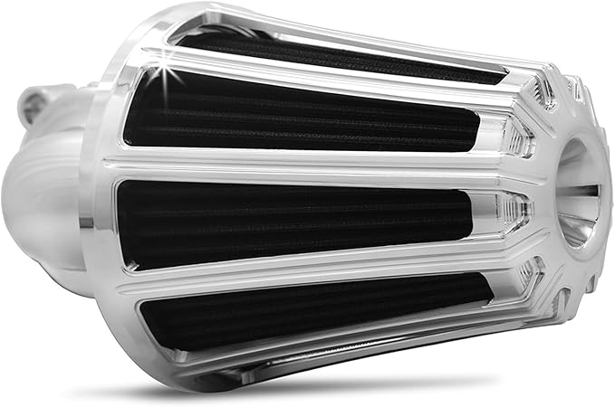 Big Sucker cone Air filter intake for harley air Cleaner Sportster Softail fatboy heritage dyna touring street road king Glide (Gauge style -Chromed, Type A : For Sportster XL models)
