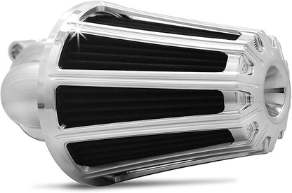 Big Sucker cone Air filter intake for harley air Cleaner Sportster Softail fatboy heritage dyna touring street road king Glide (Gauge style -Chromed, Type A : For Sportster XL models)