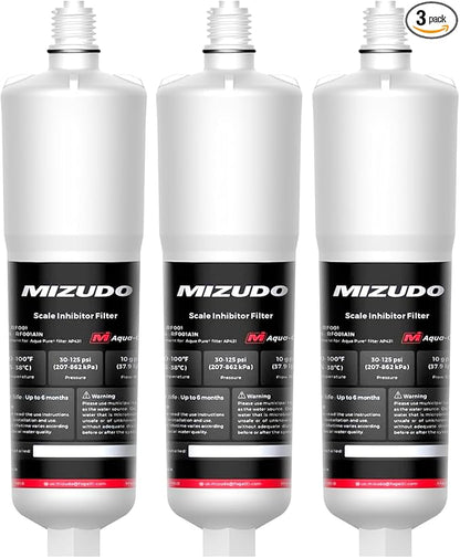 AP431 Replacement Cartridge for Aqua-Pure AP430SS, MIZUDO Whole House Scale Inhibition System, Water Heater Softener System, Prevent Scale Build Up On Hot Water Heaters, 3 Pack
