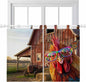 Farm Rooster Kitchen Curtains 45 Inch Length, Short Cafe Window Curtains Tab Top, Farmhouse Barn Funny Animals Butterfly Light Filtering Window Treatments Tier Drapes 27.5"x45" 2 Panel