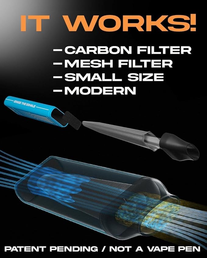 VapeVac(Registered AMZ Brand) – Pocket-Sized Personal Air Filter for Discreet Output Reduction | Minimizes Odor, Keeps Air Fresh | Not an Emission Device – 500+ Uses