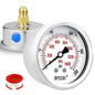 0-200 Psi Glycerin Liquid Filled Low Pressure Gauge, 2.5" Dial Size, 1/4" G Back Mount, 304 Stainless Steel Case, for Water Pipe, HVAC, Water Oil Air Pressure Test