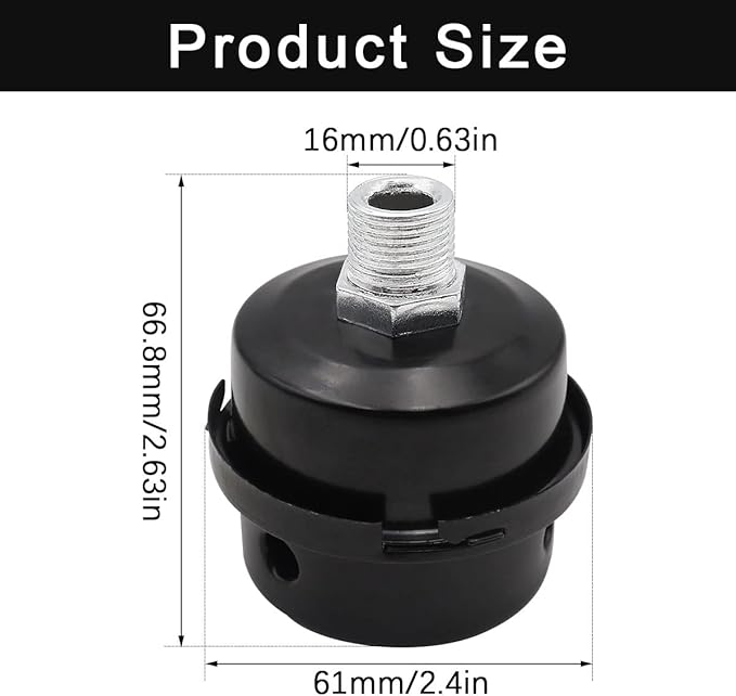 2 pcs 1/4" Thread Air Compressor Silencer,Air Compressor Intake Filter Sound Muffler Accessories 13mm for generators,blowers, exhaust ports
