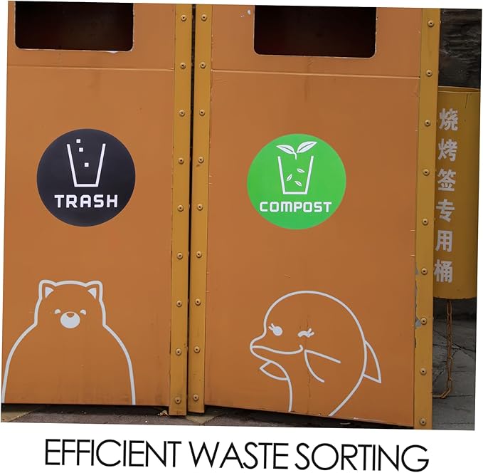 Milisten 6pcs Decorative Trash Classification Stickers Labels for Waste Sorting Recycling Strong Adhesion Stain-Resistant Easy Application for Bins Cans