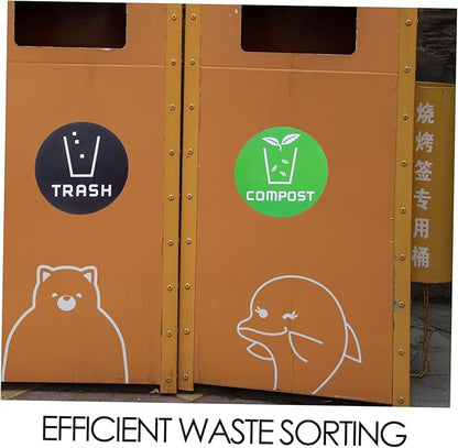 Milisten 6pcs Decorative Trash Classification Stickers Labels for Waste Sorting Recycling Strong Adhesion Stain-Resistant Easy Application for Bins Cans