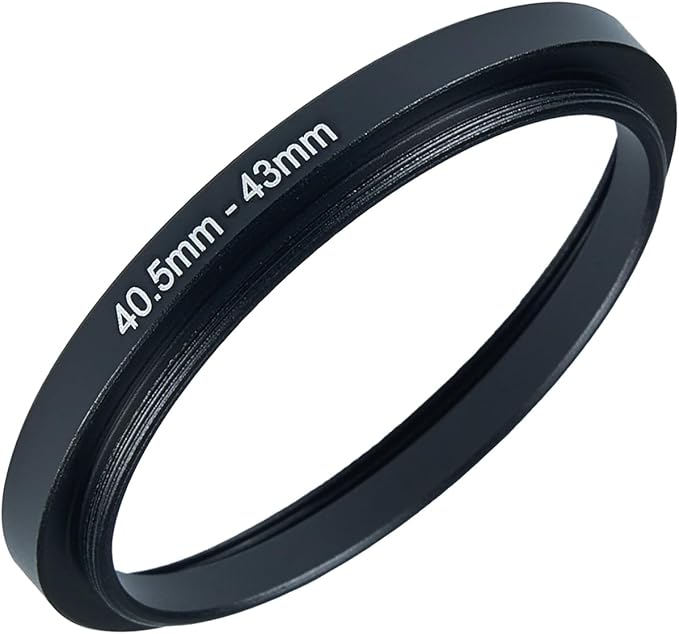 40.5mm to 43mm Step-up Adapter Rings Filter Adapter Black Metal Step Down Filter Ring Adapter Compatible with All Brand UV CPL ND Camera Lens Filter Stepping Rings (40.5mm-43mm)
