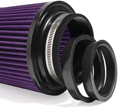 3" 3.5" 4" Inlet Car Replacement Cold Air Intake Filter 76mm 89mm 102mm 3 Sizes in 1 High Flow Performance Cone Air Filter (Purple)