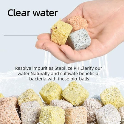 Aquarium Ceramic 420g Bio Ceramic Media Ring for Aquarium Filter Replacement Biological Material Remover for Aquarium Fish Tank Pond Filter
