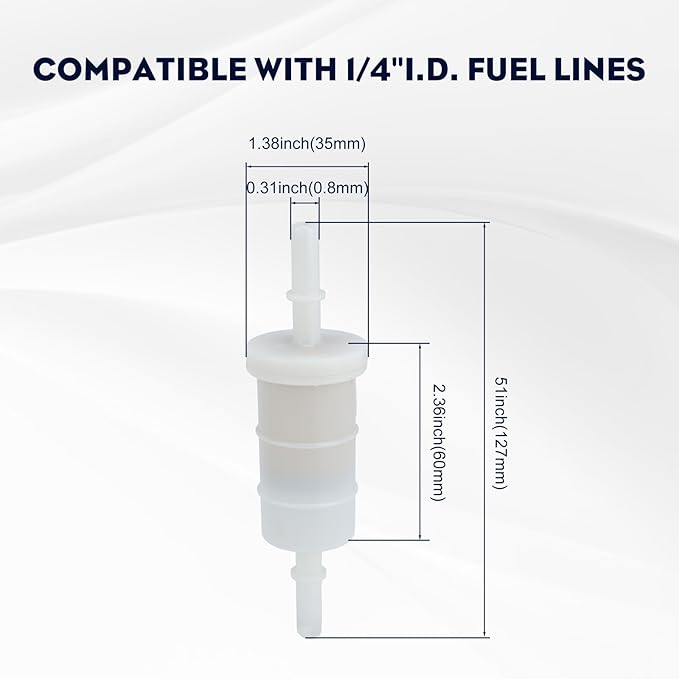 879885Q inline Fuel Filter for Mercury ＆ Mariner Outboards 4 Stroke 5/16" 40 50 60 HP 75-115HP 135-300HP 35-879885T 35-879885Q 35-879885K Pack of 2