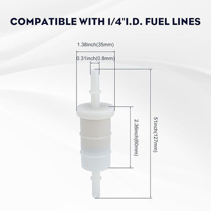 879885Q inline Fuel Filter for Mercury ＆ Mariner Outboards 4 Stroke 5/16" 40 50 60 HP 75-115HP 135-300HP 35-879885T 35-879885Q 35-879885K Pack of 2