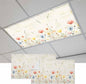 Fluorescent Light Covers for Ceiling Lights Spring Poppy Floral Magnetic Light Filters 2 Pack 4x2 ft Wildflower Vintage Ceiling Lights Cover for Classroom Office School Home Drop Lamp Decor