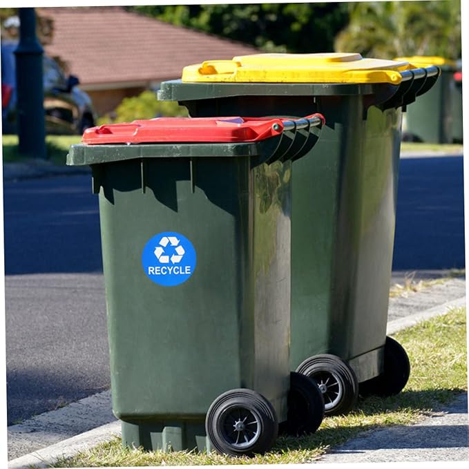 Tofficu 8pcs Hanging Trash Can Stickers Garbage Recycling Decals Material Remind Waste Sorting Habit