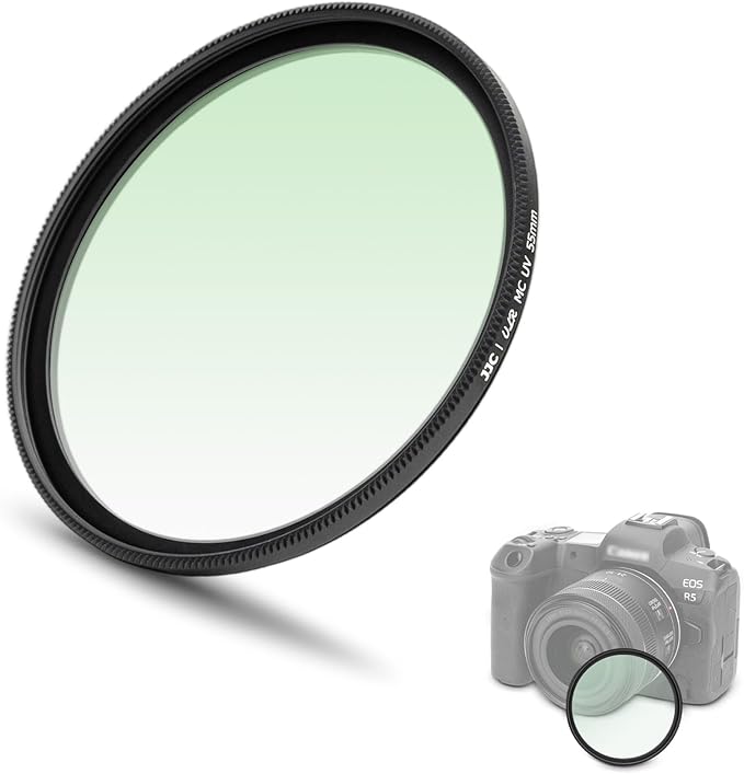JJC 55mm Ultra Low Reflectivity UV Lens Protection Filter with 44 Multi-Coated, Waterproof Oil-Proof Scratch Resistant HD Camera Lens Filter