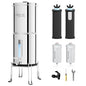 Purewell 2.25G Gravity Water Filter System with Water Level Window, 7-Stage 0.01μm Ultra-Filtration Countertop System with 4 Filters and Stand, Reduce Fluoride & Chlorine, Up to pH 9, PW-KS-FT