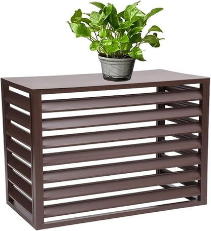 Aluminum Air Conditioner Cover, Privacy Fence Screen, Outdoor Condenser Protective Cover, Freestanding Louvered Space Divider, Trash Can Enclosure & Flower Stand, Suitable for Outdoor