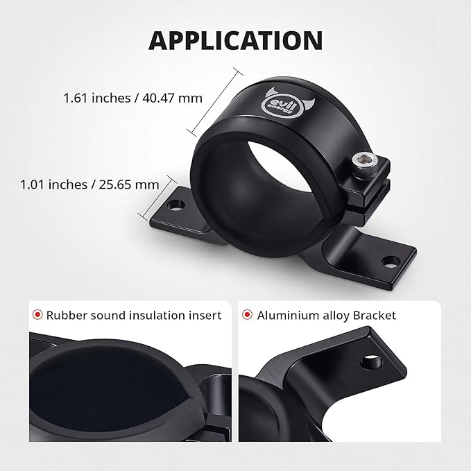 EVIL ENERGY 60mm Fuel Filter Mounting Bracket, Fuel Pump Clamp Holder Black