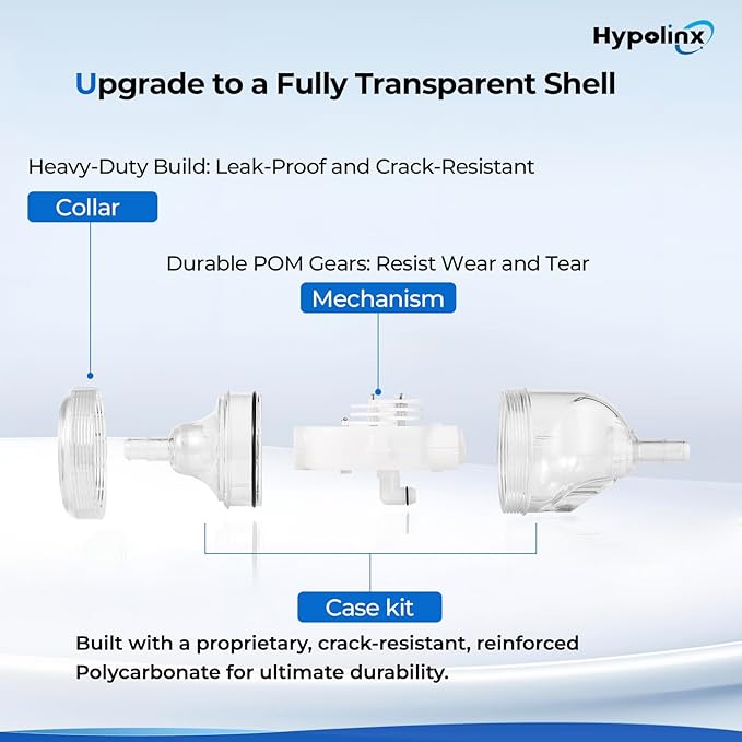 Upgraded Polaris Backup Valve Replacement G52 for Polaris Pool Cleaner 280, 180, 380, 480 — Transparent Case for Easy Inspection, High-Strength Gears, Crack-Resistant Durable Kit